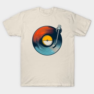 Retro Vinyl Record T-Shirt, Vintage Music Enthusiast Shirt T-Shirt